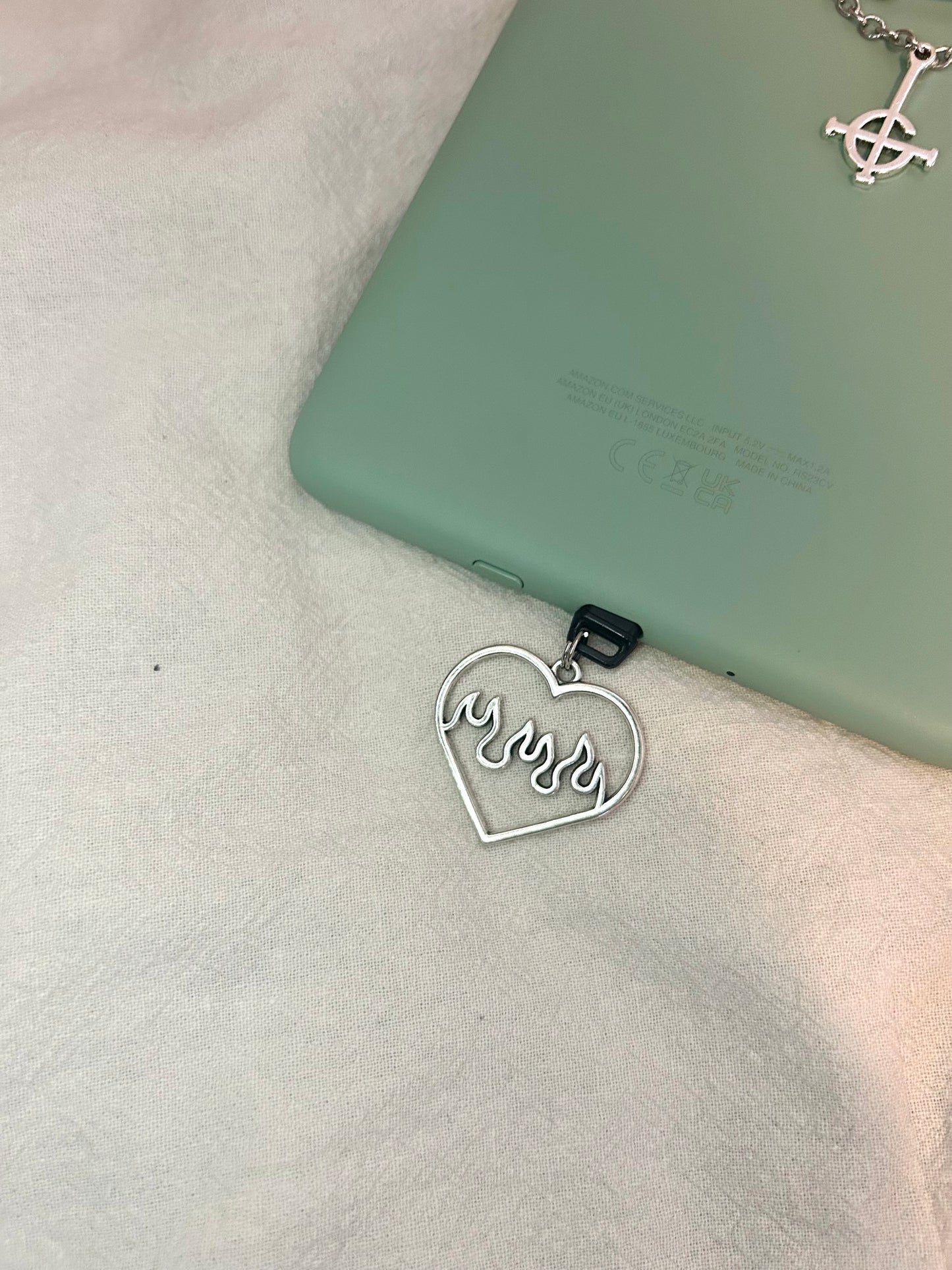 Flaming heart dust cover