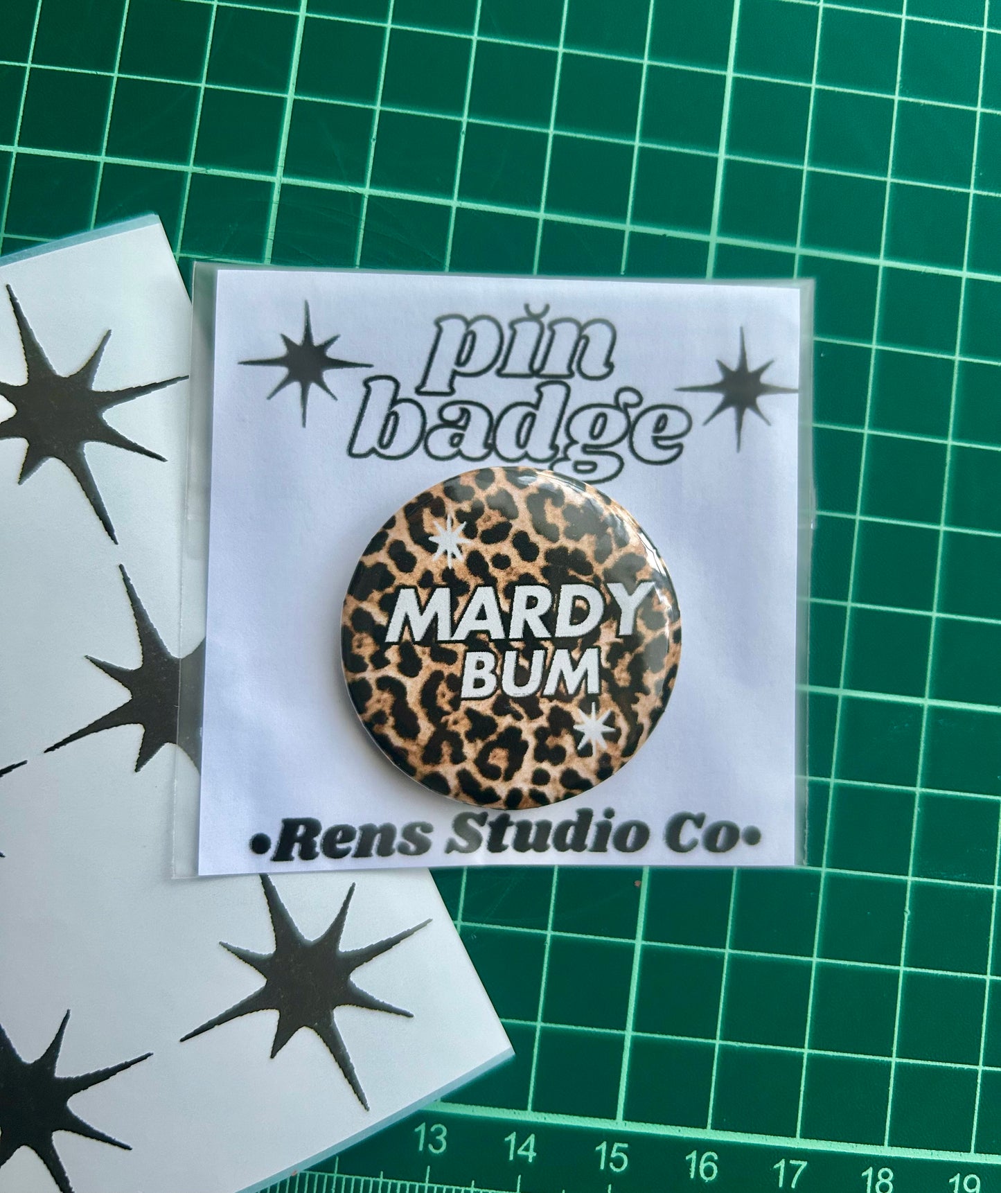 mardy bum pin badge