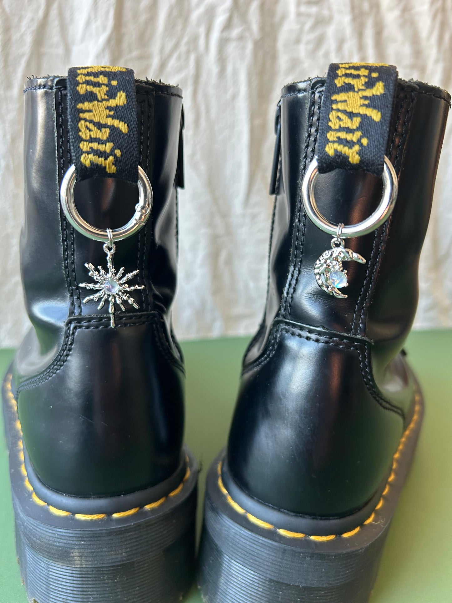 shooting star and moon boot charms