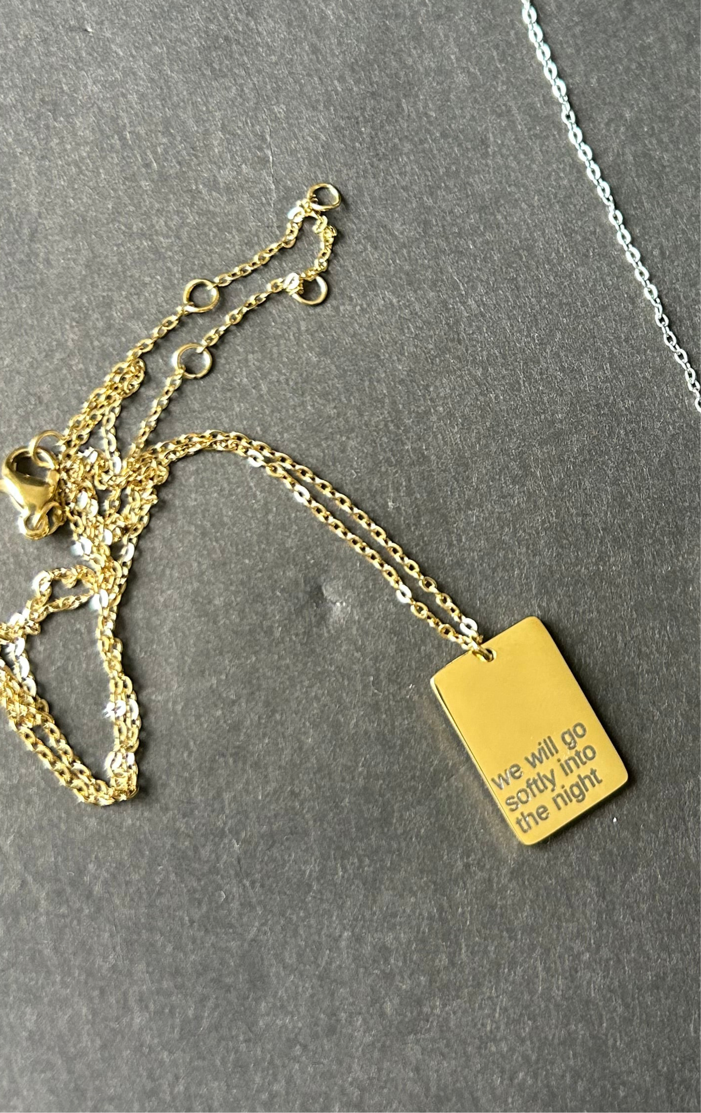 SOFLTY gold necklace.
