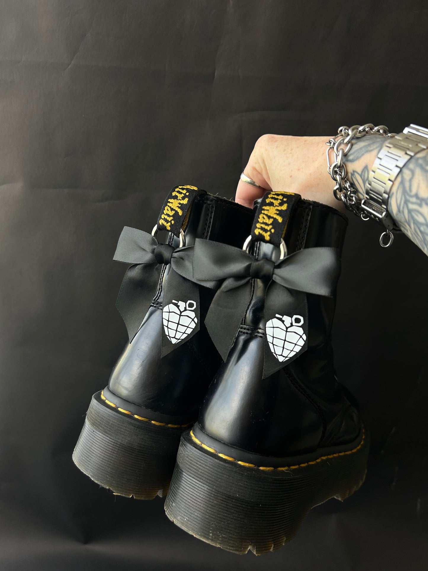 grenade Bow boot charms