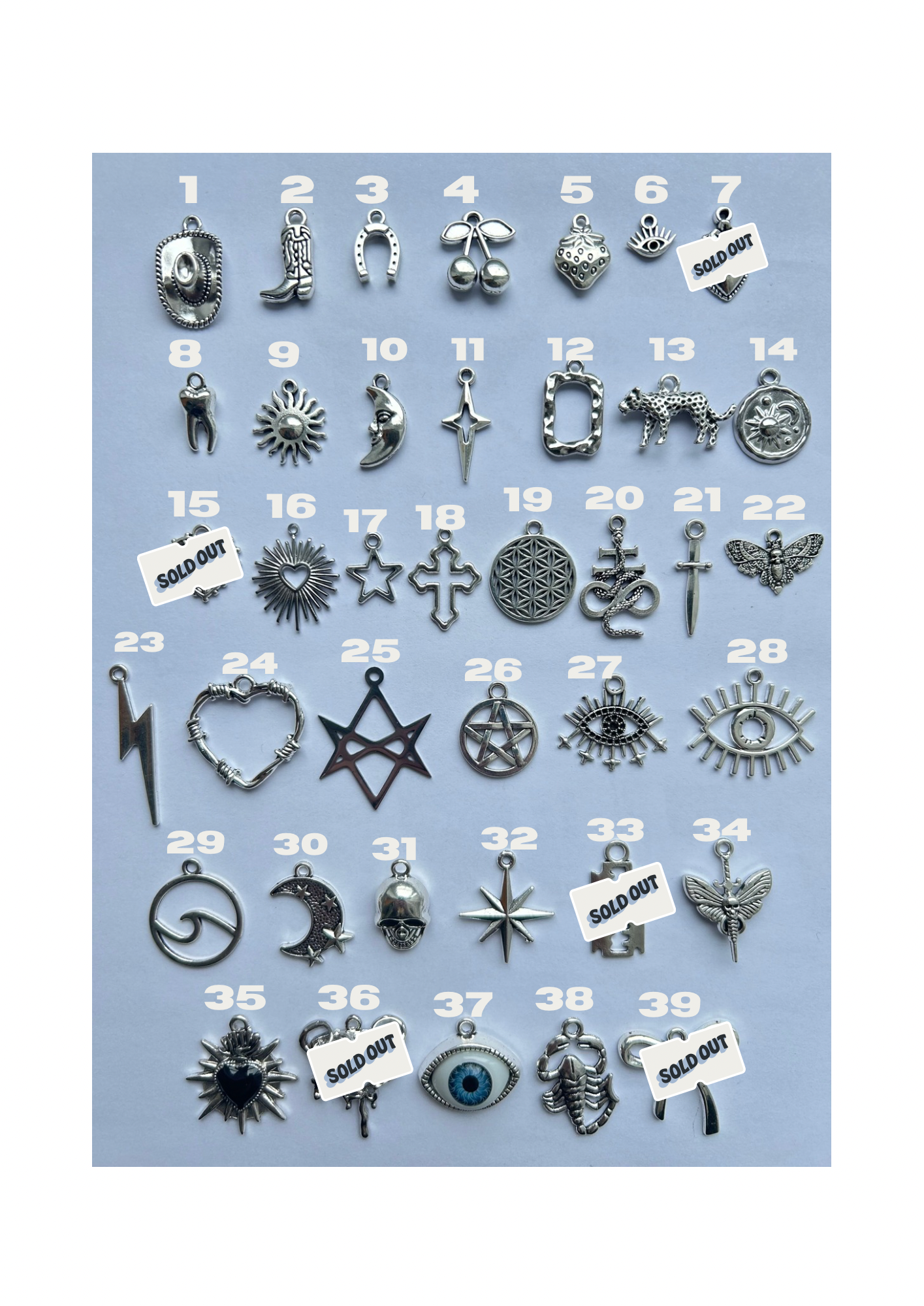 Custom charm silver necklace