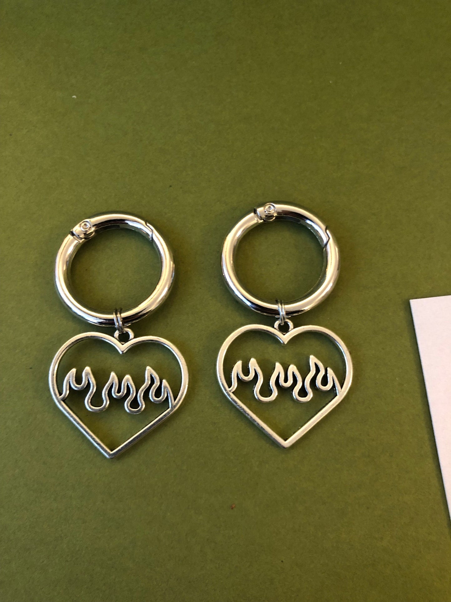 Flaming heart Dr marten charm | silver | boot charms