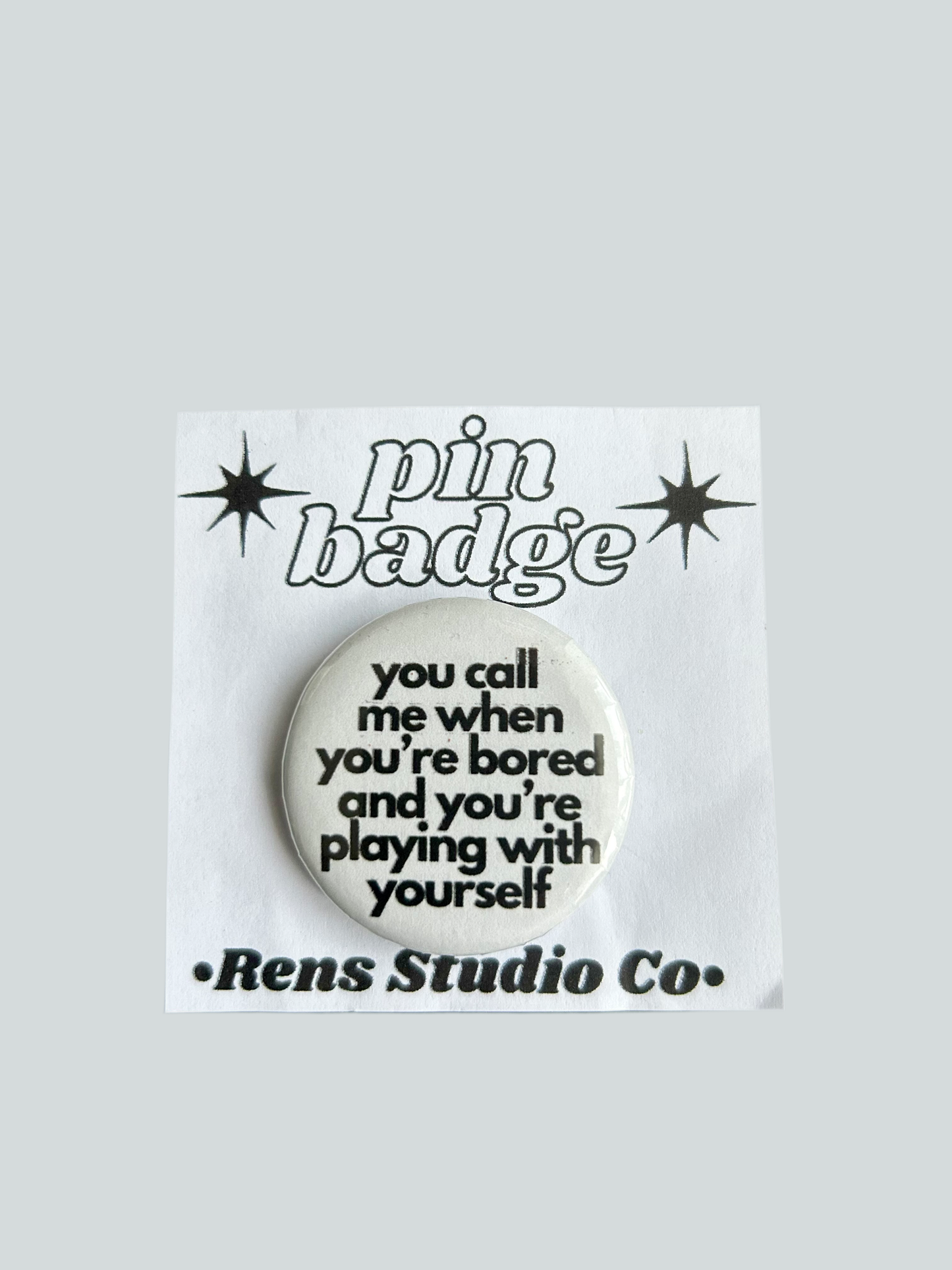 bored pin badge