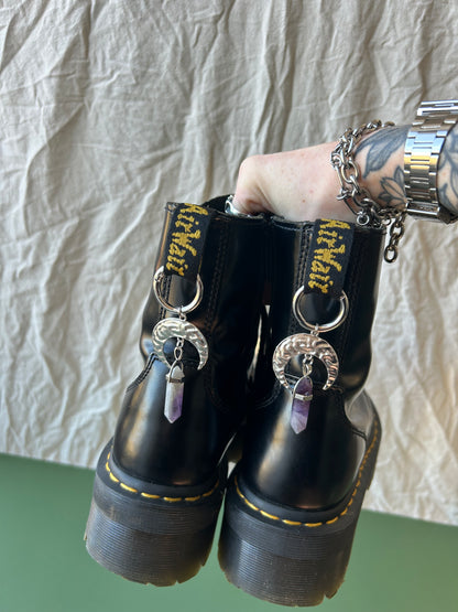 amethyst crescent boot charms