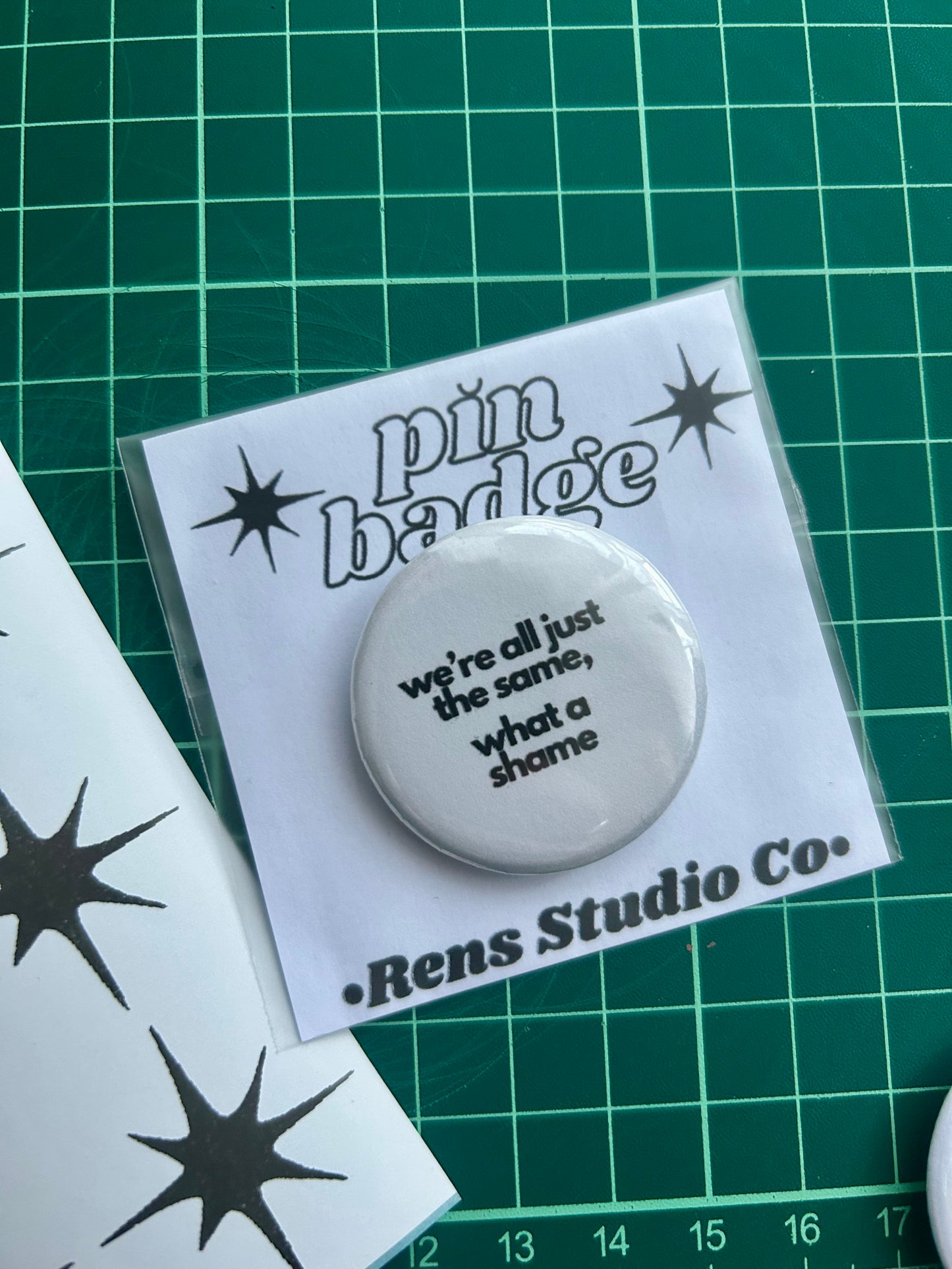 what a shame pin badge