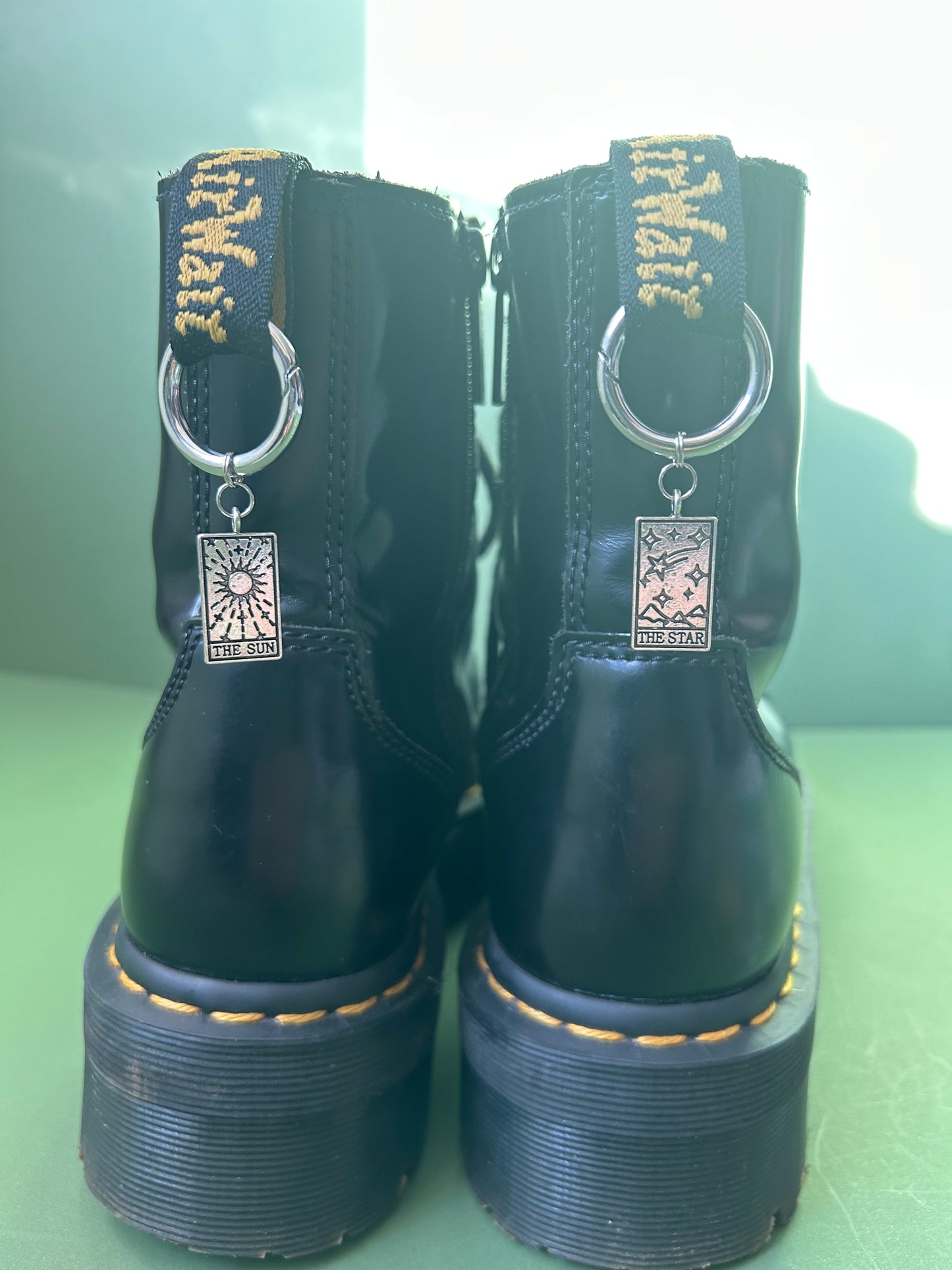 Tarot card sun and star boot charms