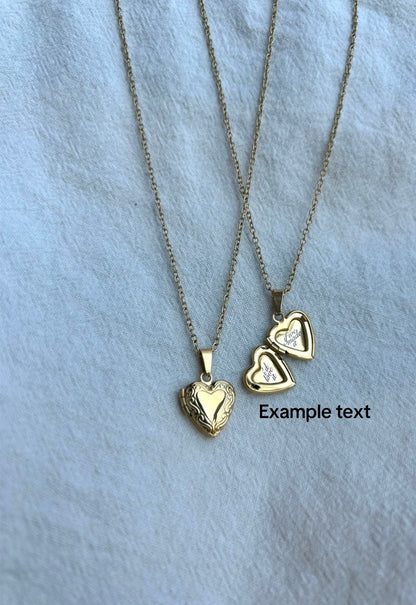 Pre order Custom Engraved gold locket necklace