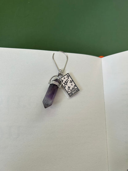 amethyst and tarot card charm bookmark