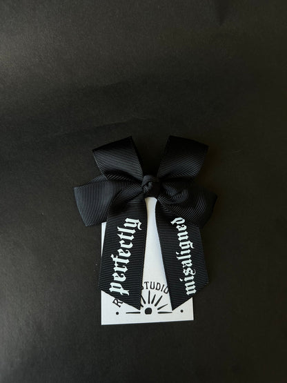 Mini misaligned hair bow