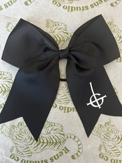 Bow 8” CRUCIFIX | black large hair tie bow