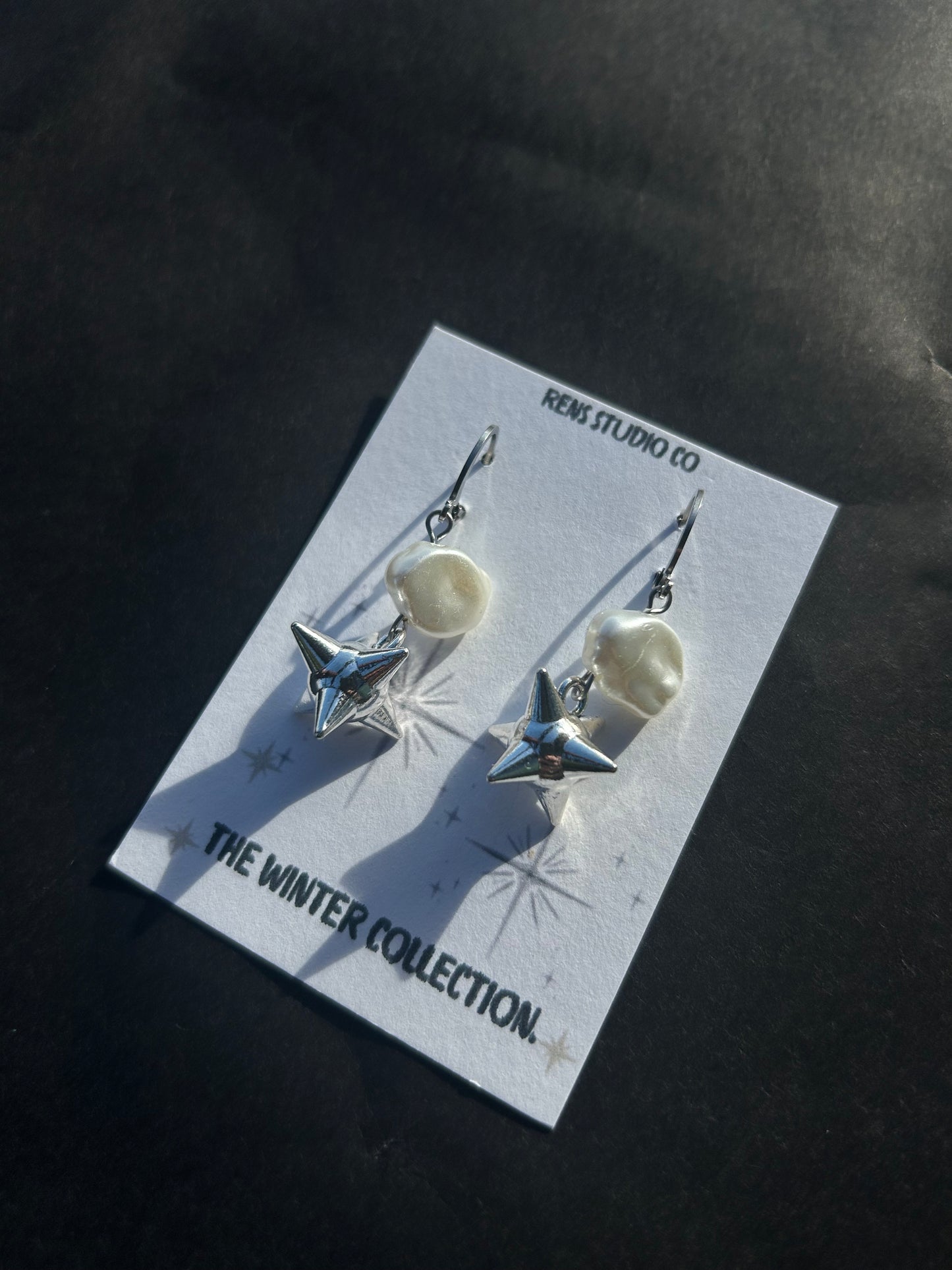 spiked ball pearls - hoop earrings.