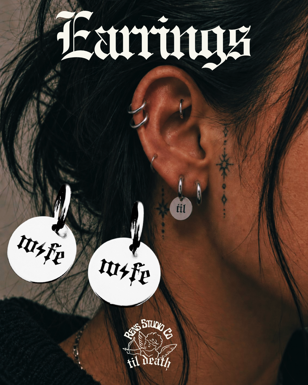 Wife hoop earrings