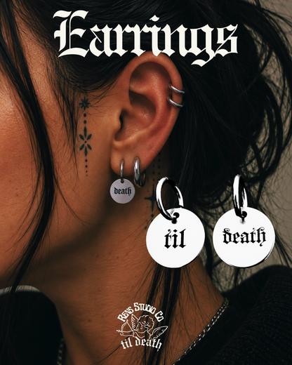 Til Death hoop earrings