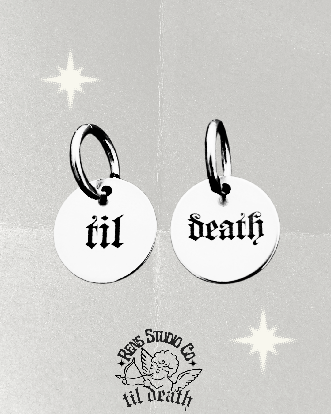 Til Death hoop earrings