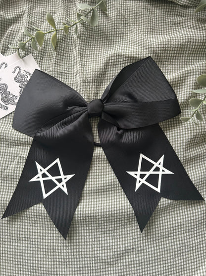 Hexagram black hair bow