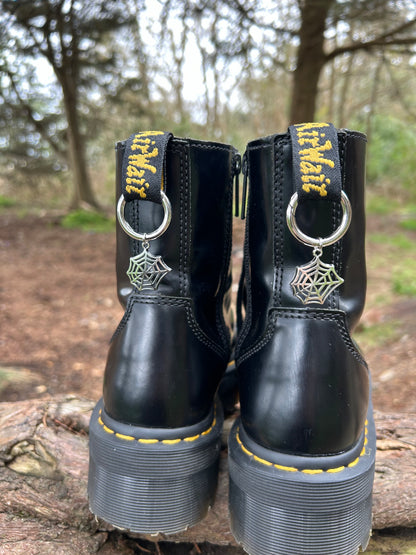 spiderweb boot charms