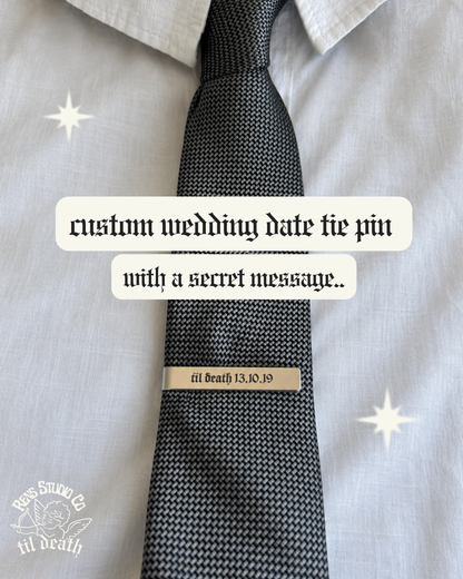 Hidden message tie pin.