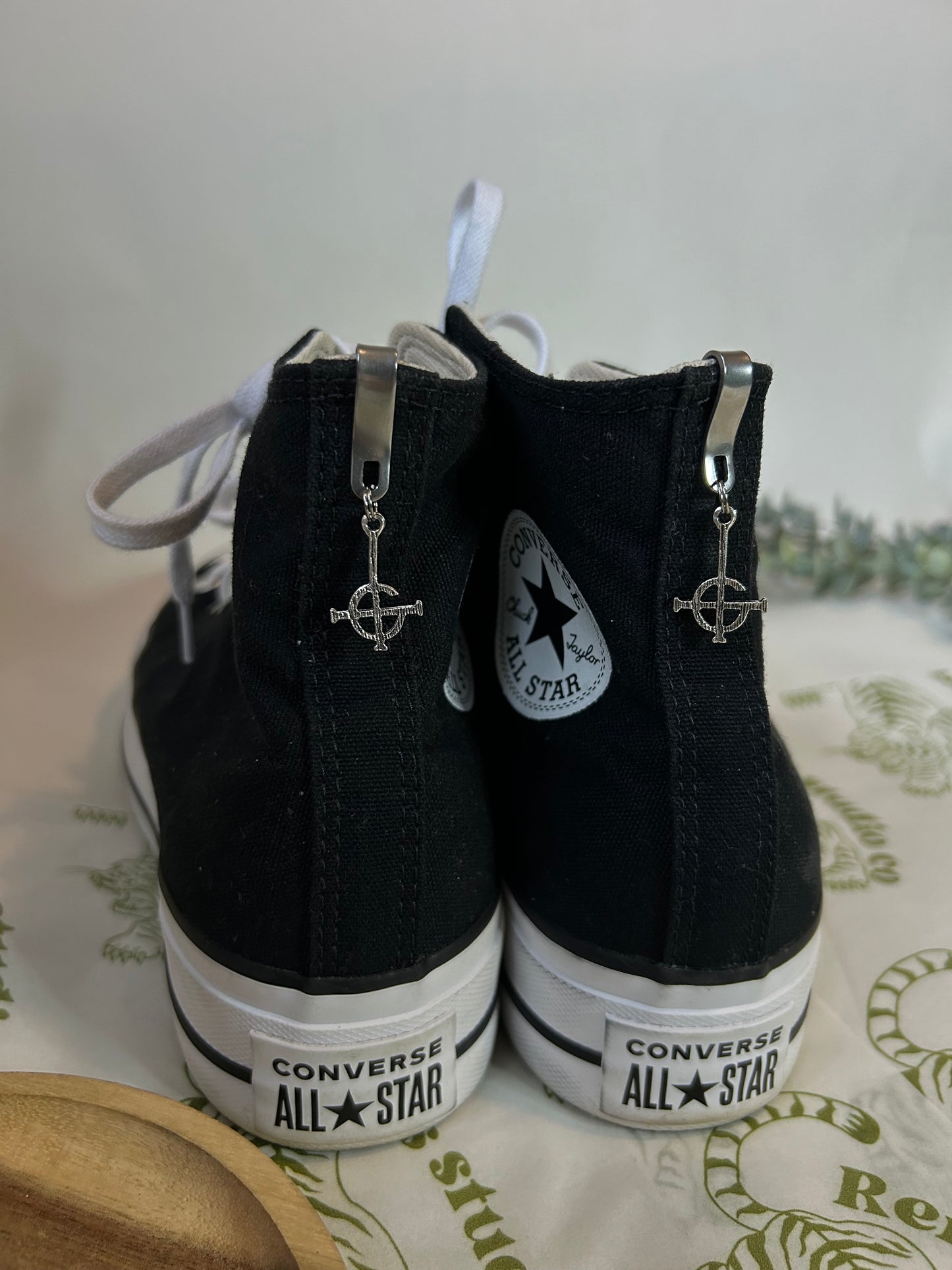 Crucifix hi top shoe charms