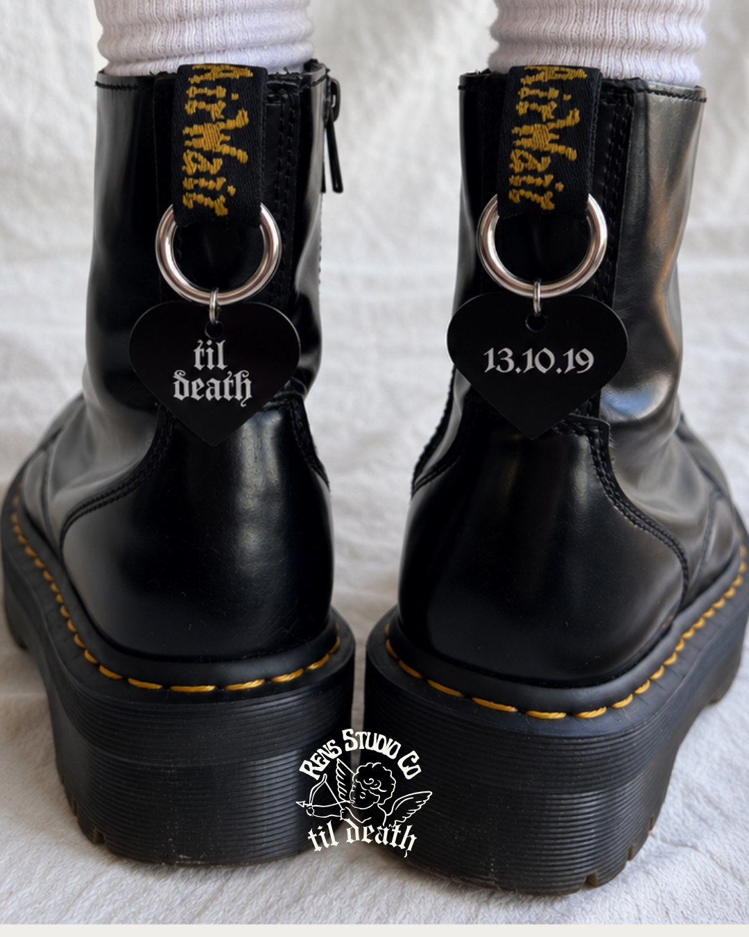Custom date til death boot charms
