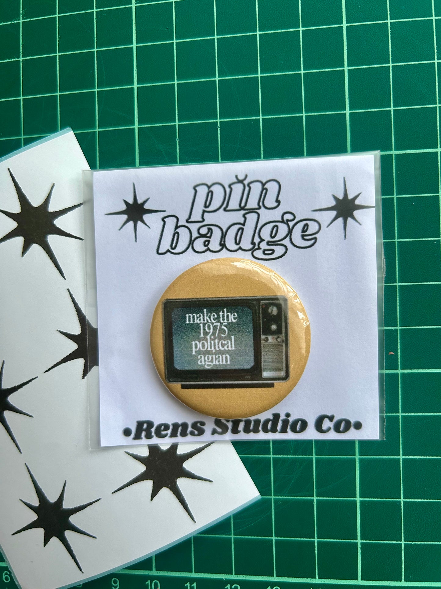 political pin badge