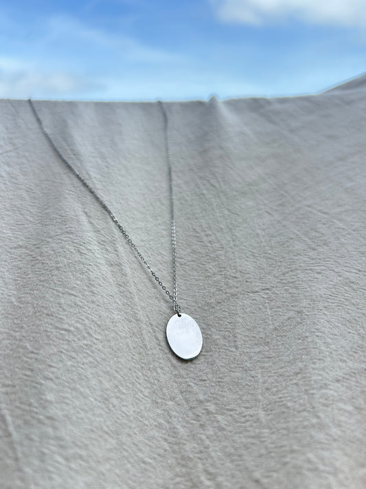 Custom Engraved oval necklace