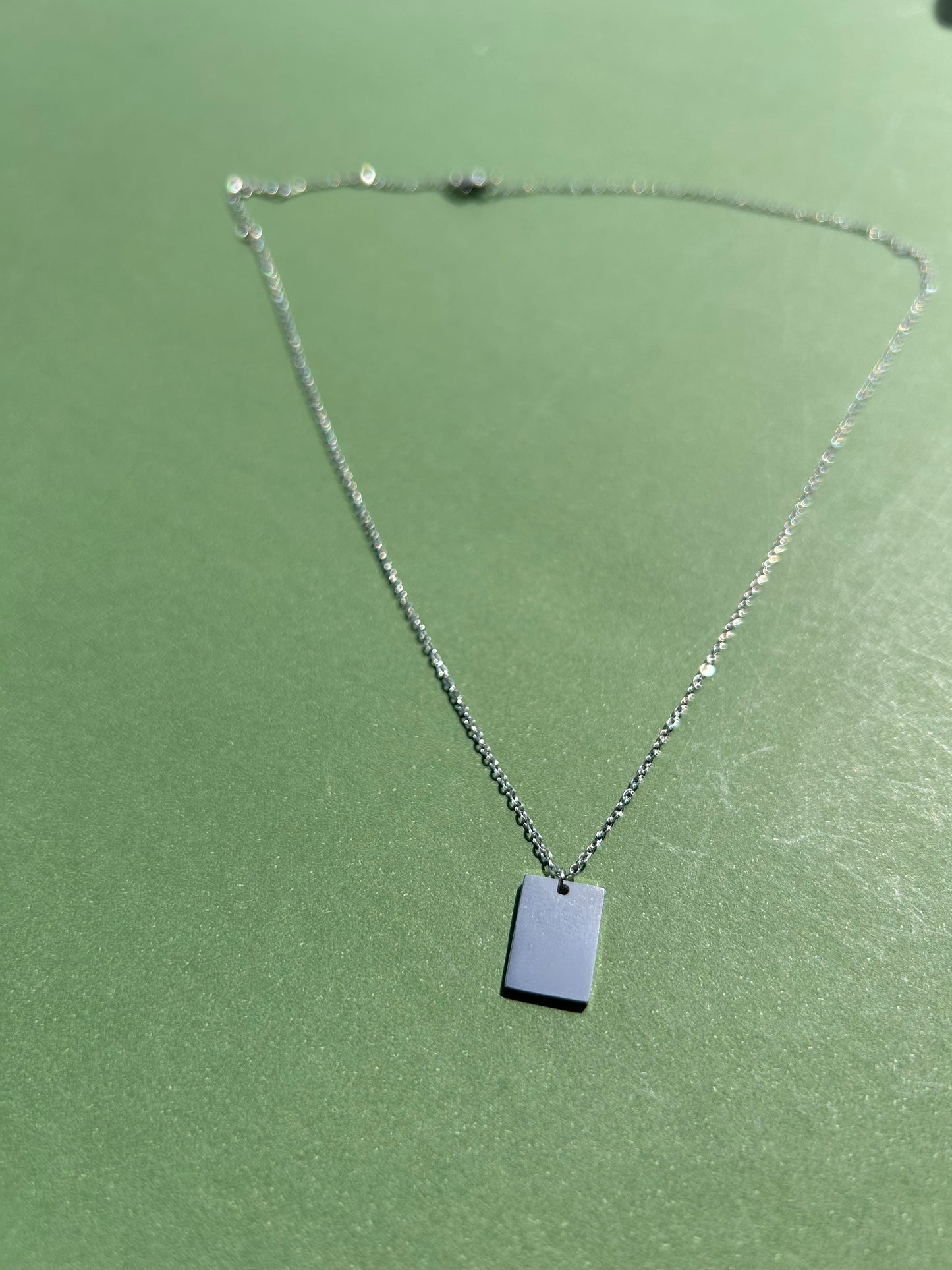 Custom Engraved rectangle necklace
