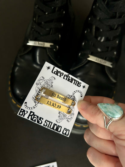Gold Custom Til death lace charms