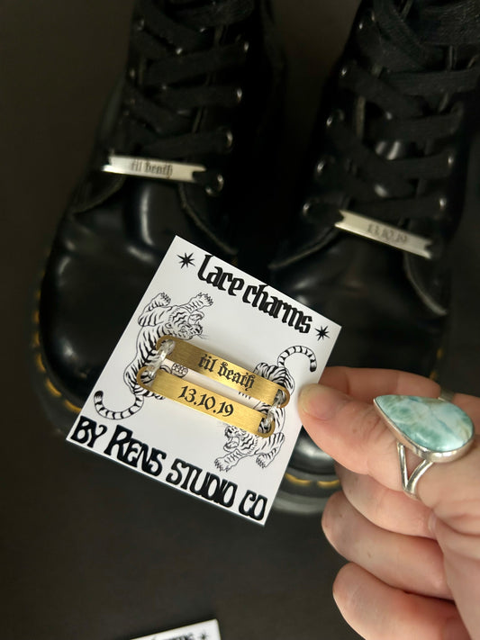 Gold Custom Til death lace charms
