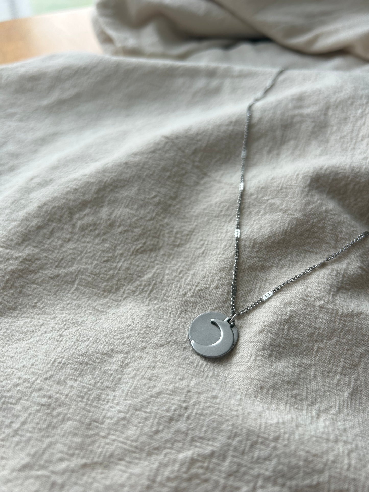 Pre order Custom Engraved moon necklace