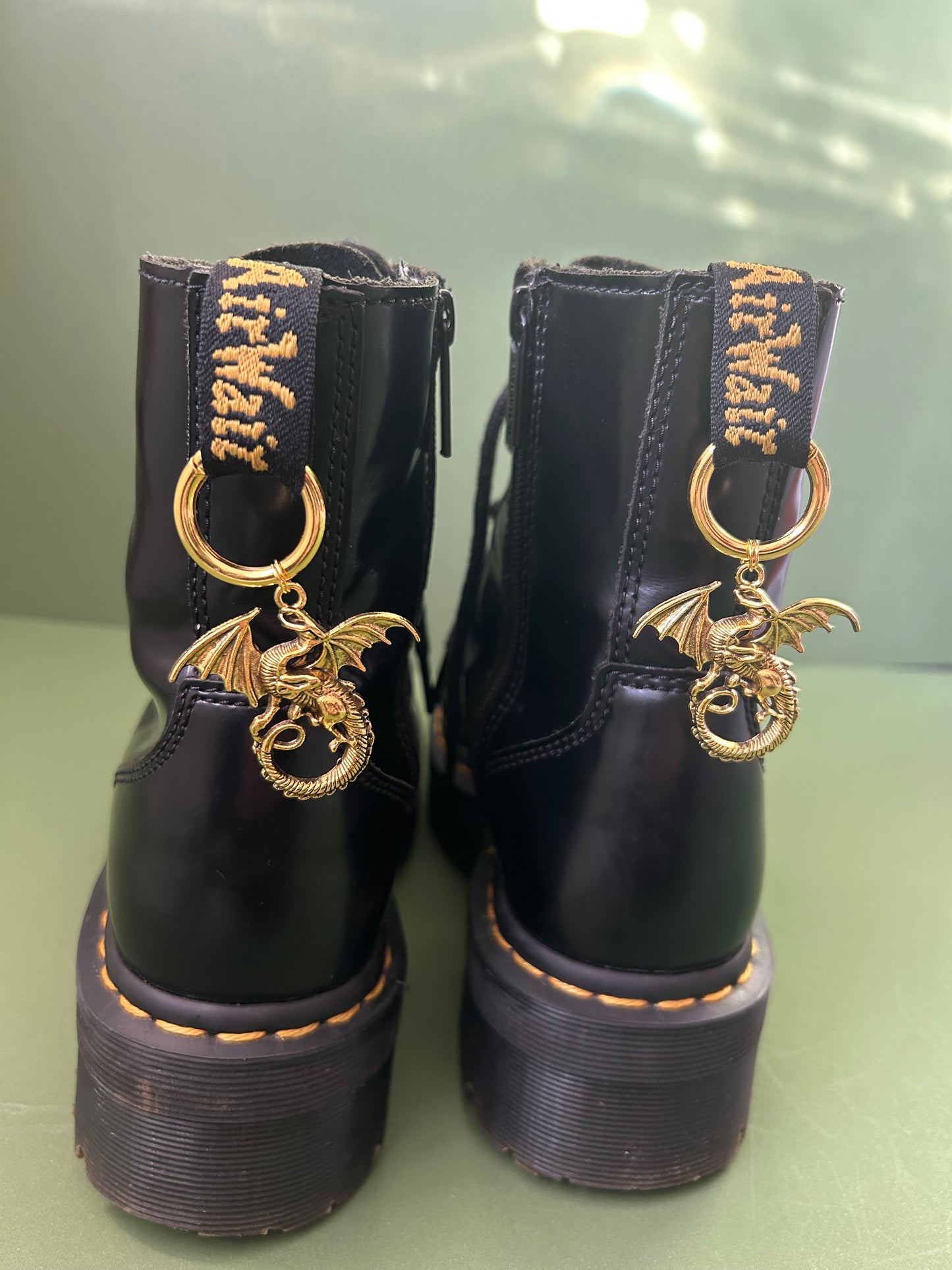 gold dragon boot charms