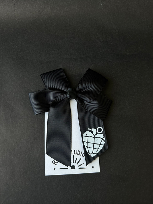 Mini grenade hair bow