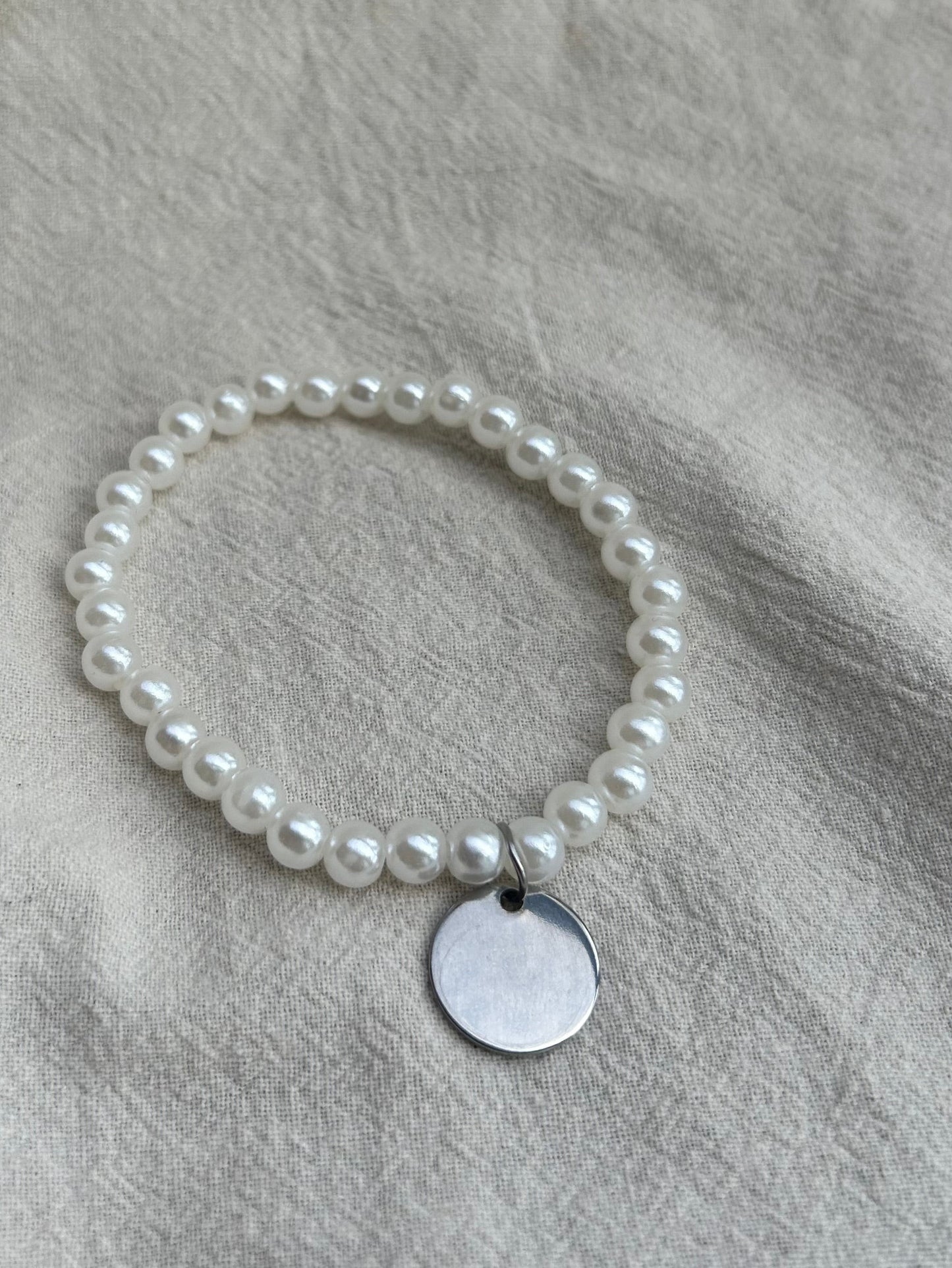 Custom Engraved pearl bracelet