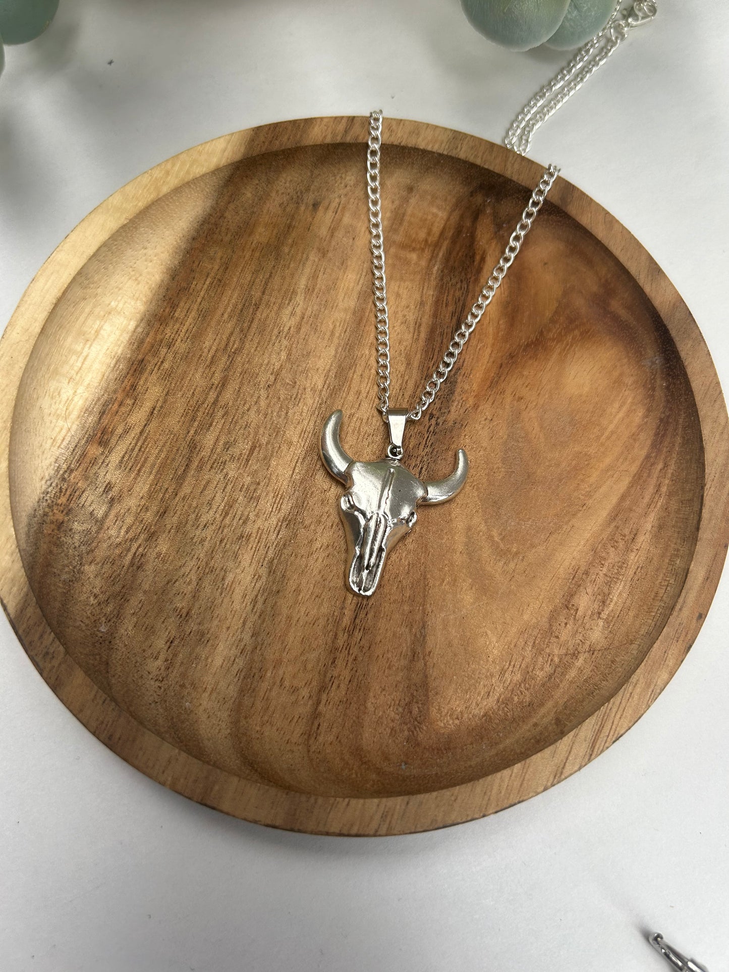 Bull skull necklace