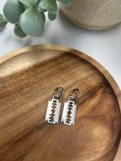 Razor blade earrings