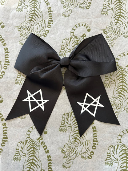 Hexagram black hair bow