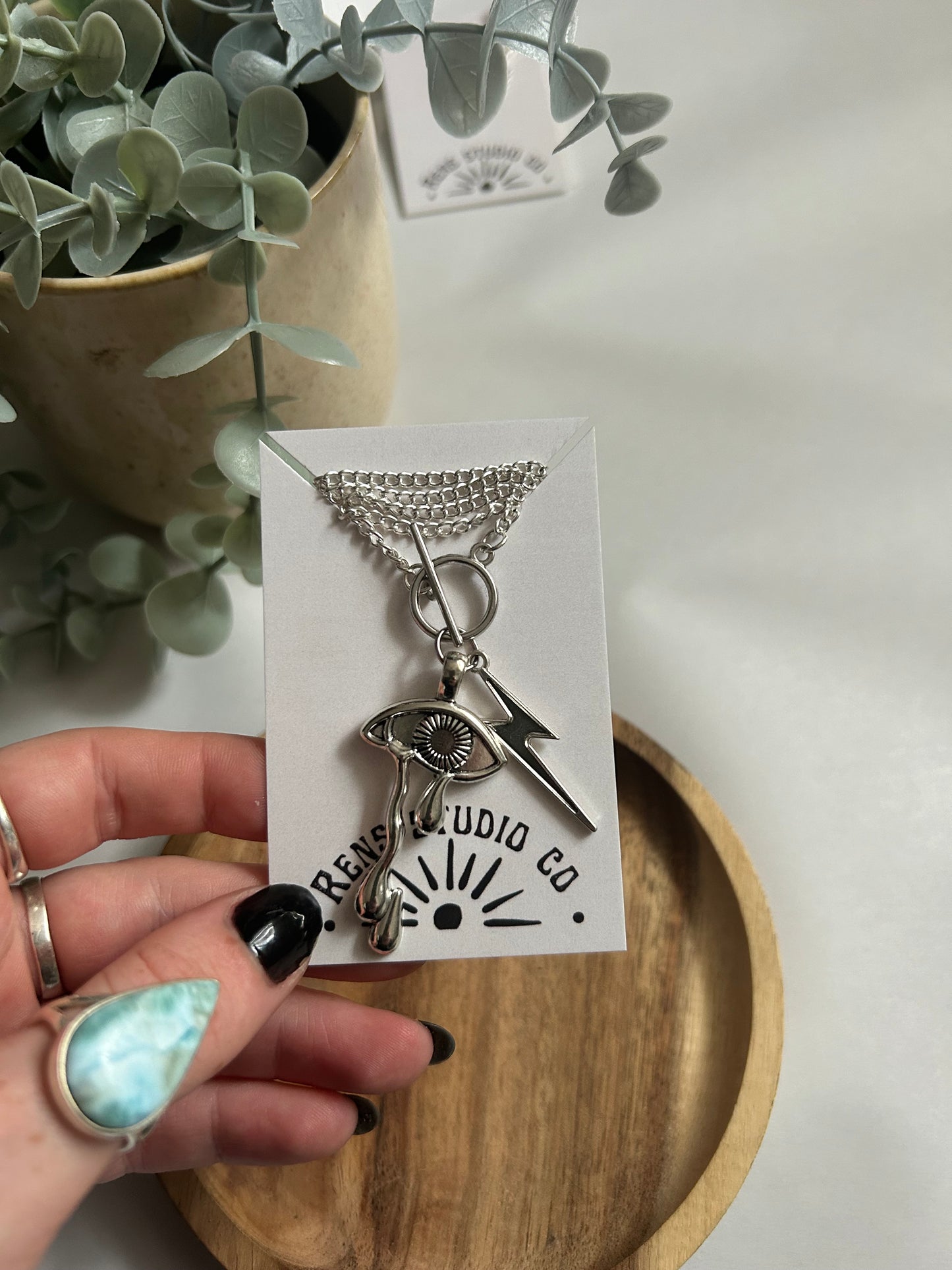 Crying lightning necklace