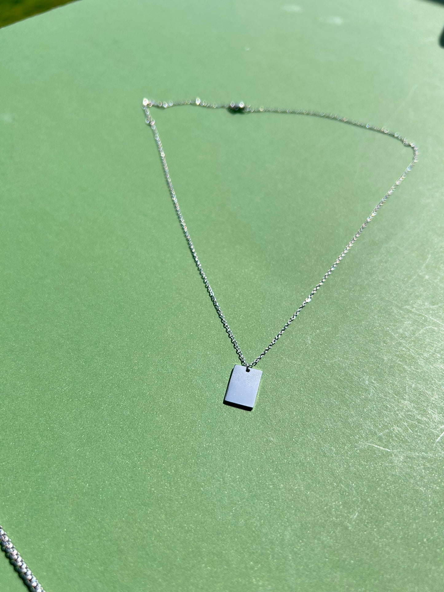Custom Engraved rectangle necklace