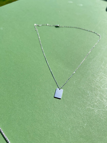 Custom Engraved rectangle necklace