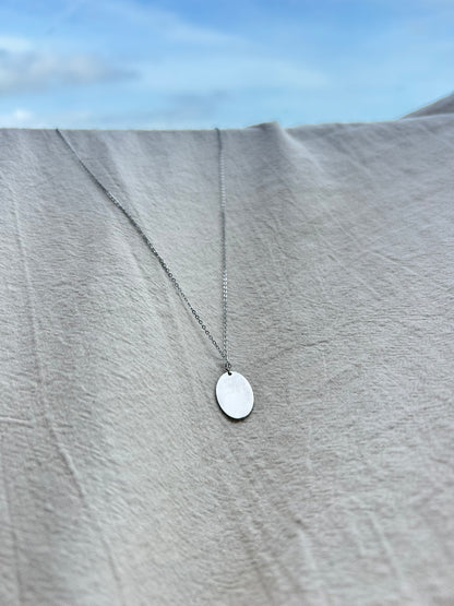 Custom Engraved oval necklace