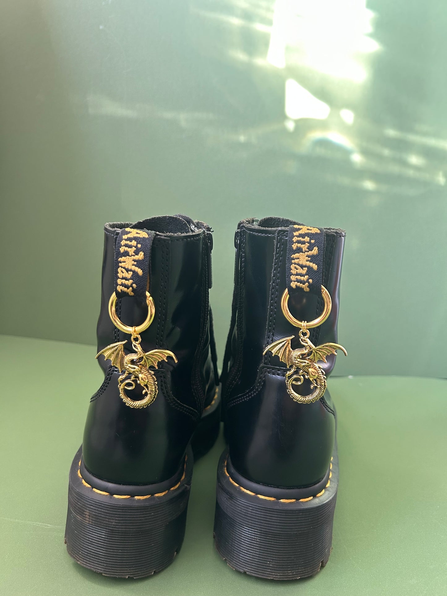 gold dragon boot charms