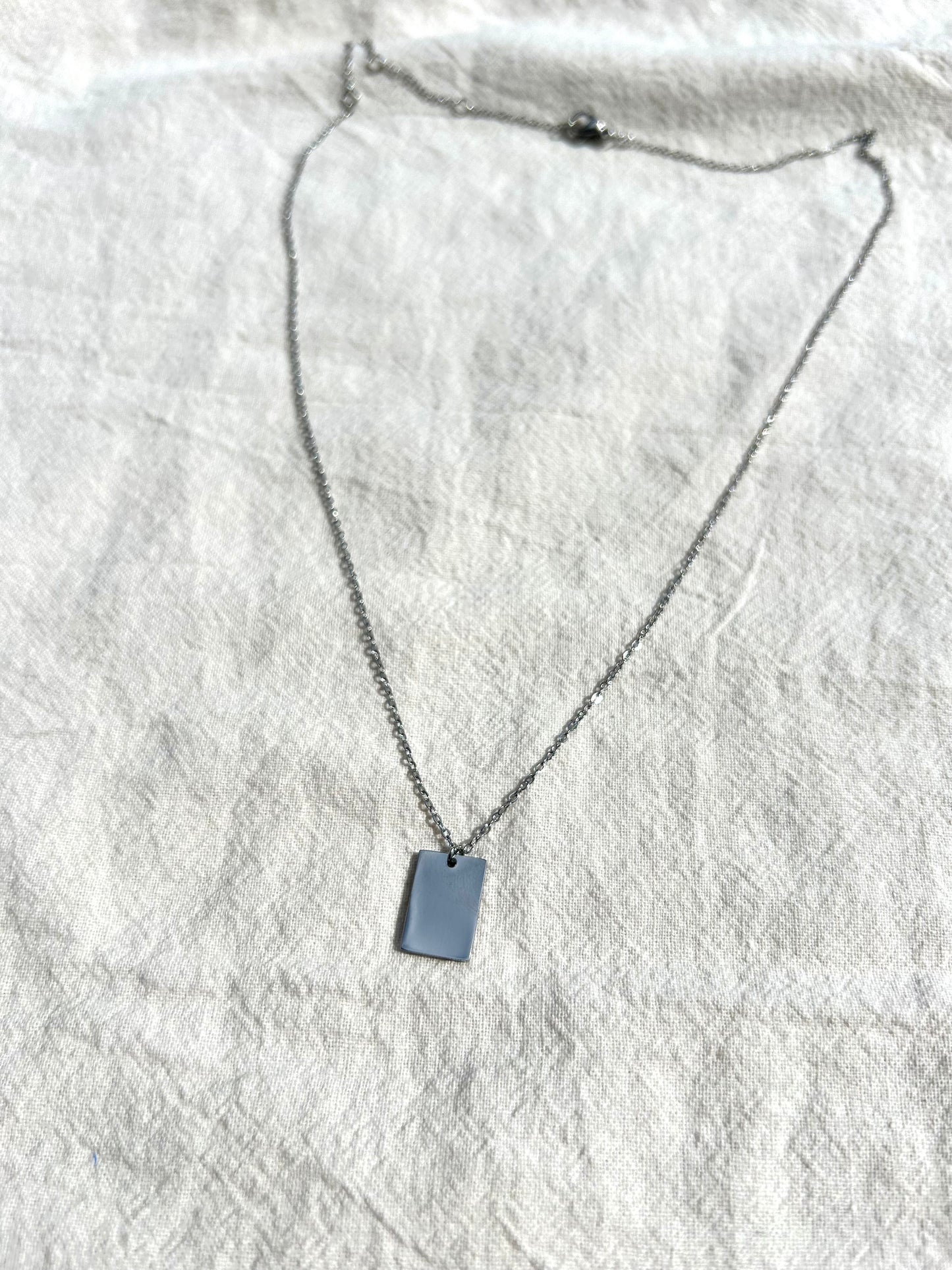 Custom Engraved rectangle necklace