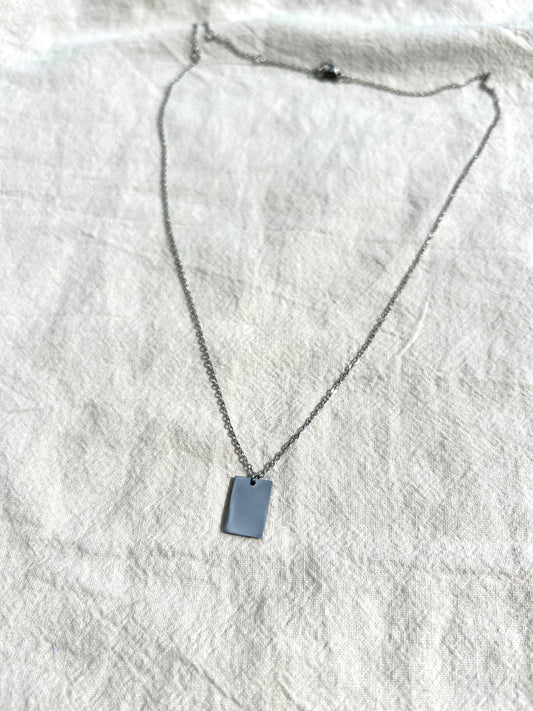 Custom Engraved rectangle necklace