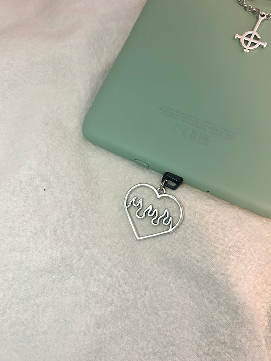 Flaming heart dust cover