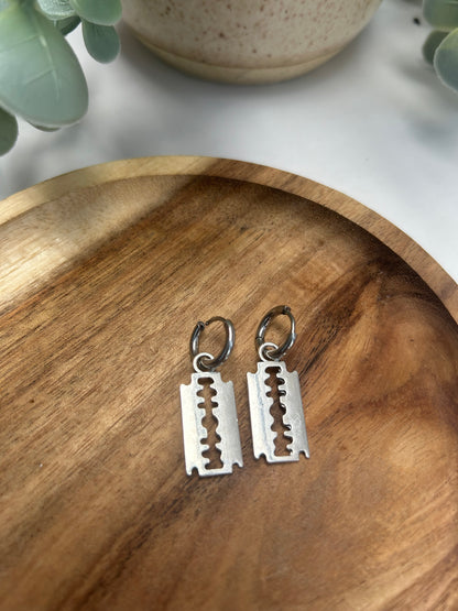 Razor blade earrings