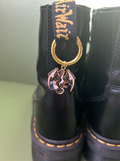 gold and black dragon boot charms