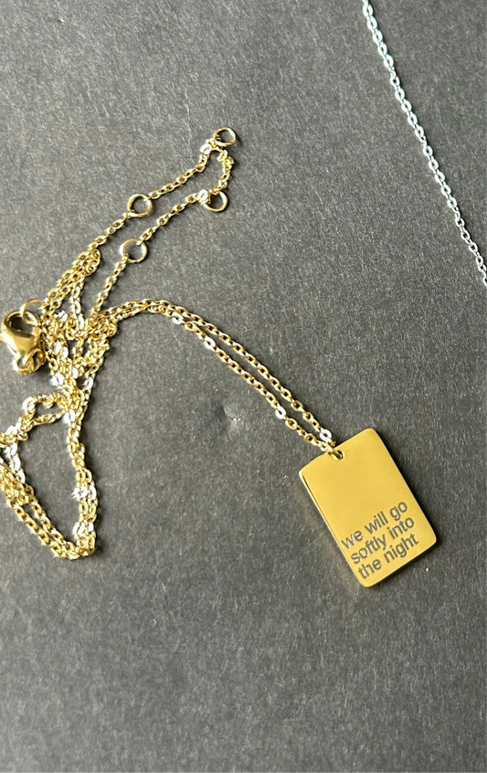 SOFLTY gold necklace.
