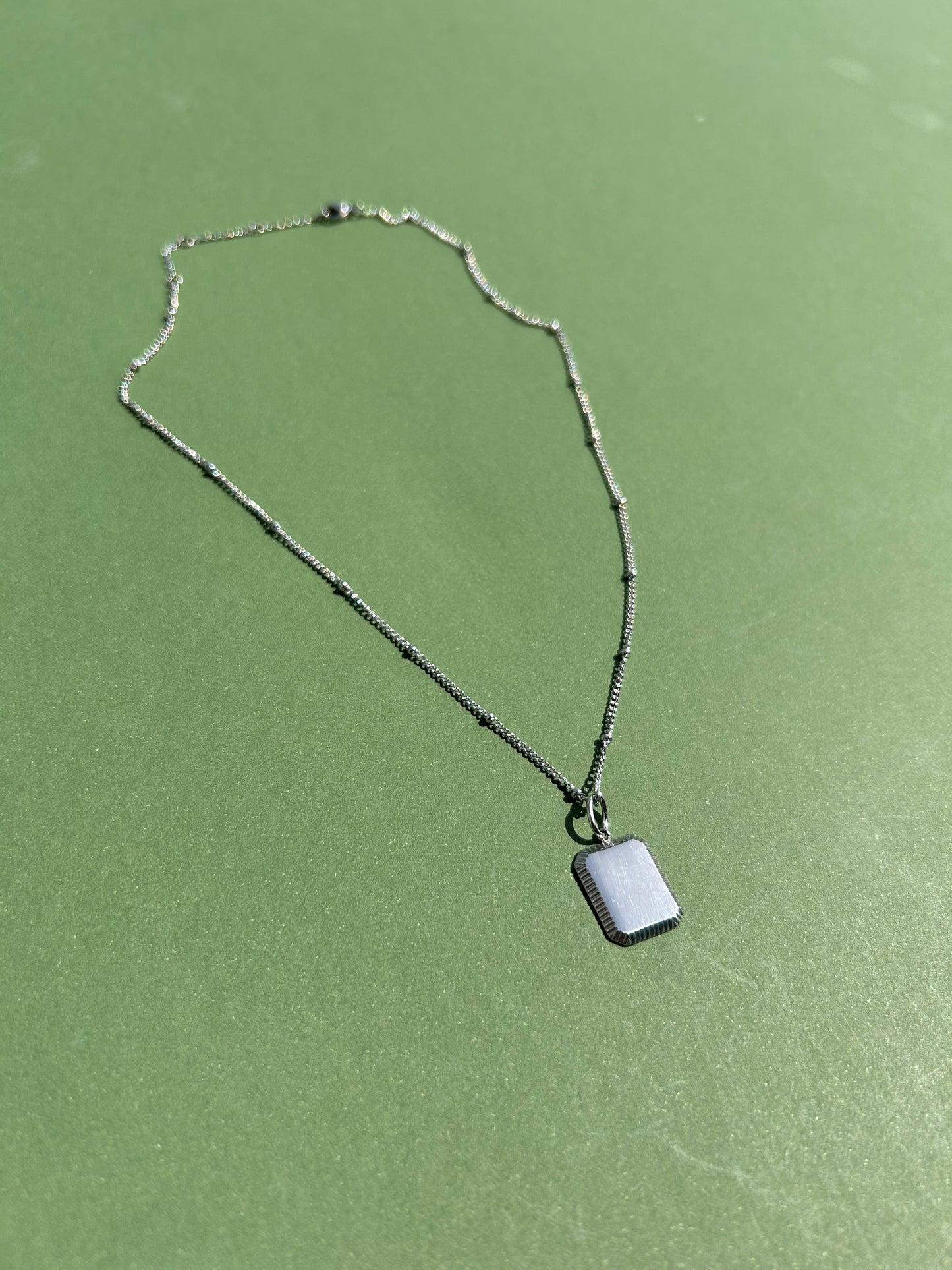 Custom Engraved square necklace