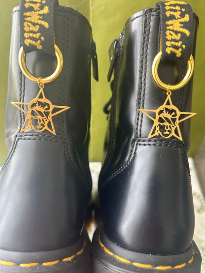 Gold David Bowie Ziggy stardust boot charms