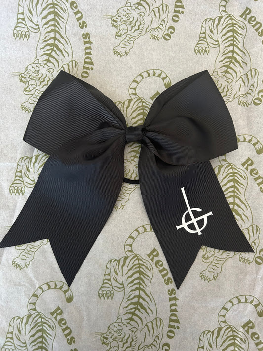 Bow 8” CRUCIFIX | black large hair tie bow